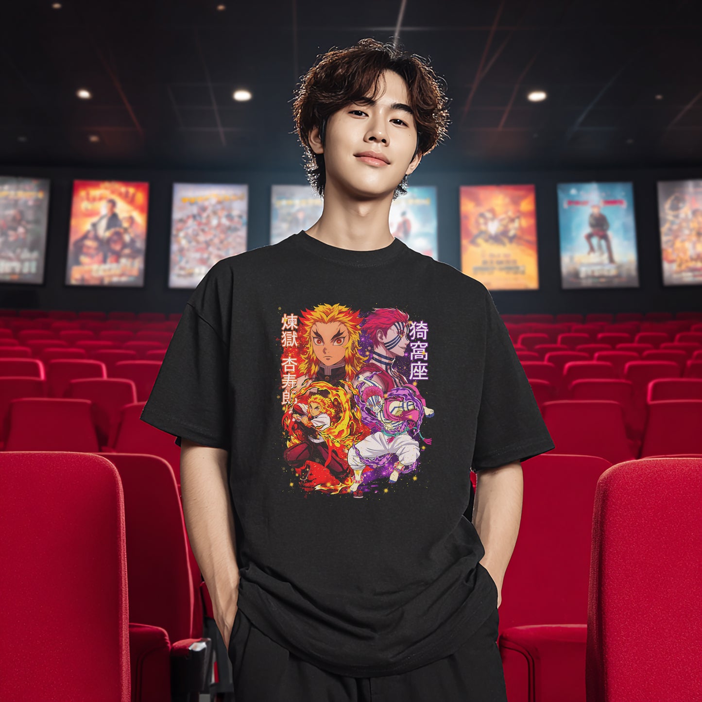 SK T-Shirt Akaza x Rengoku