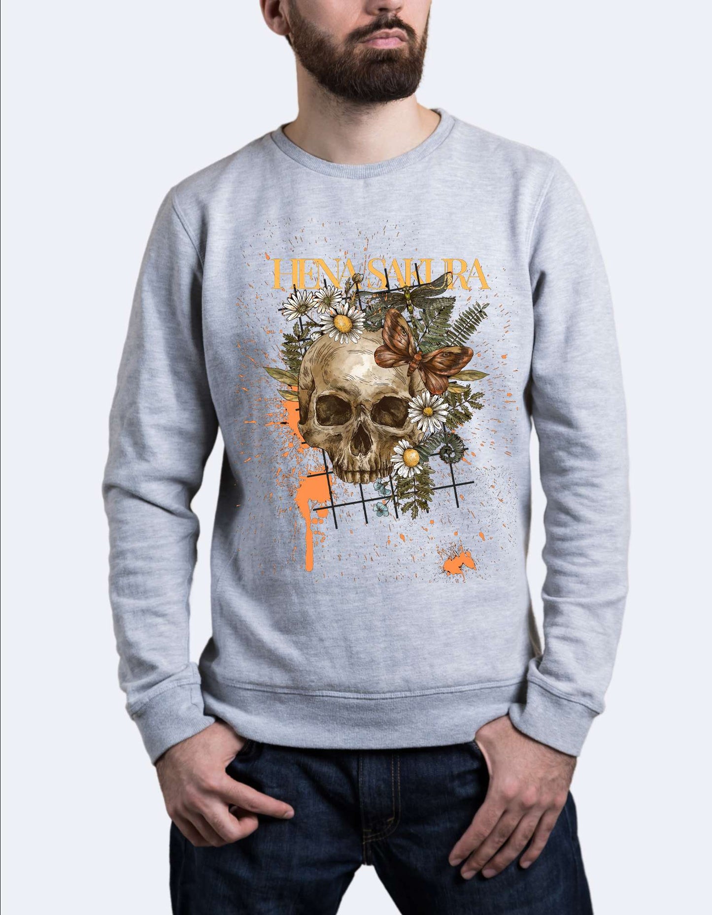 SK Sweatshirt SK Skull with Flowers