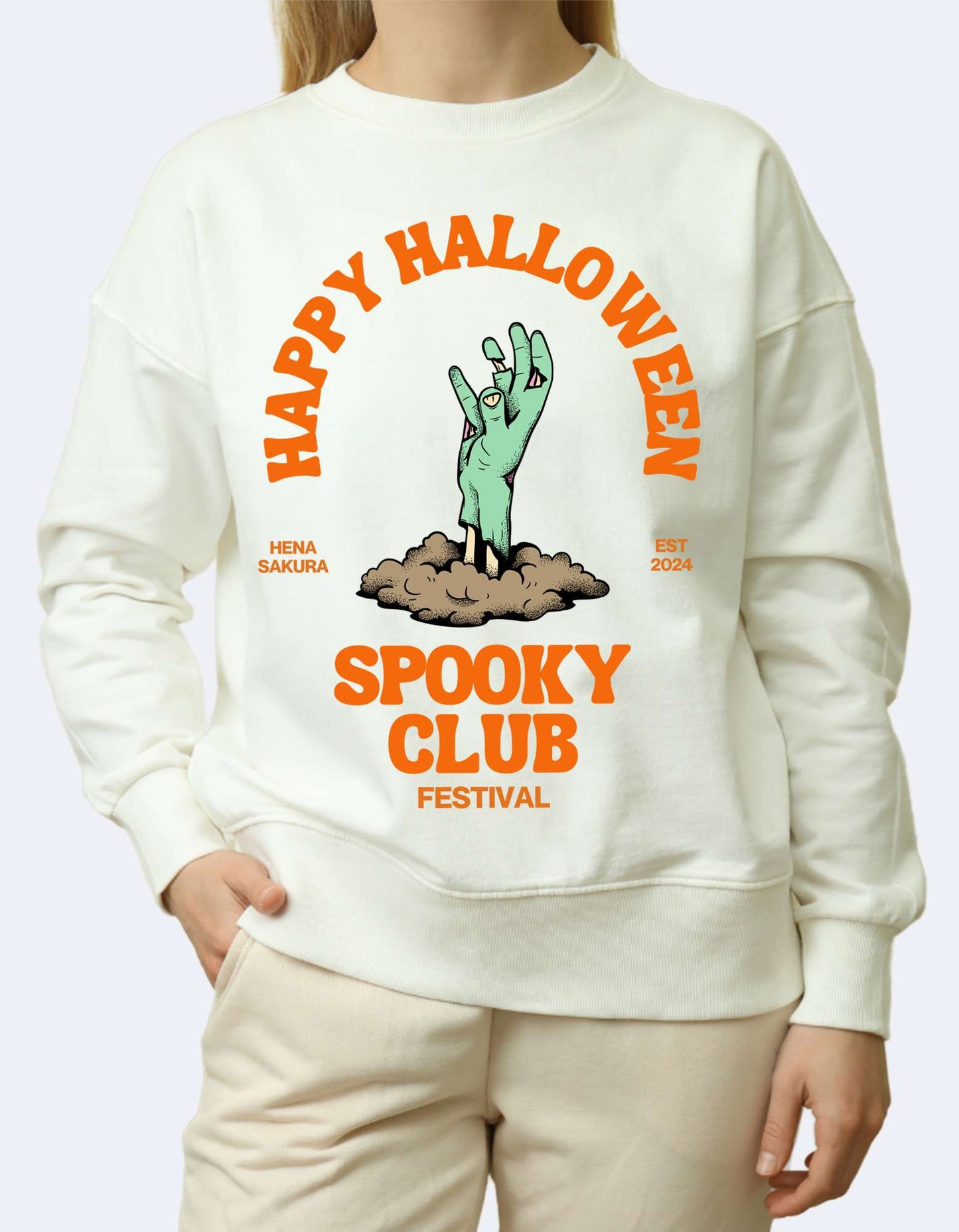 SK Sweatshirt Spooky Zombie Hand