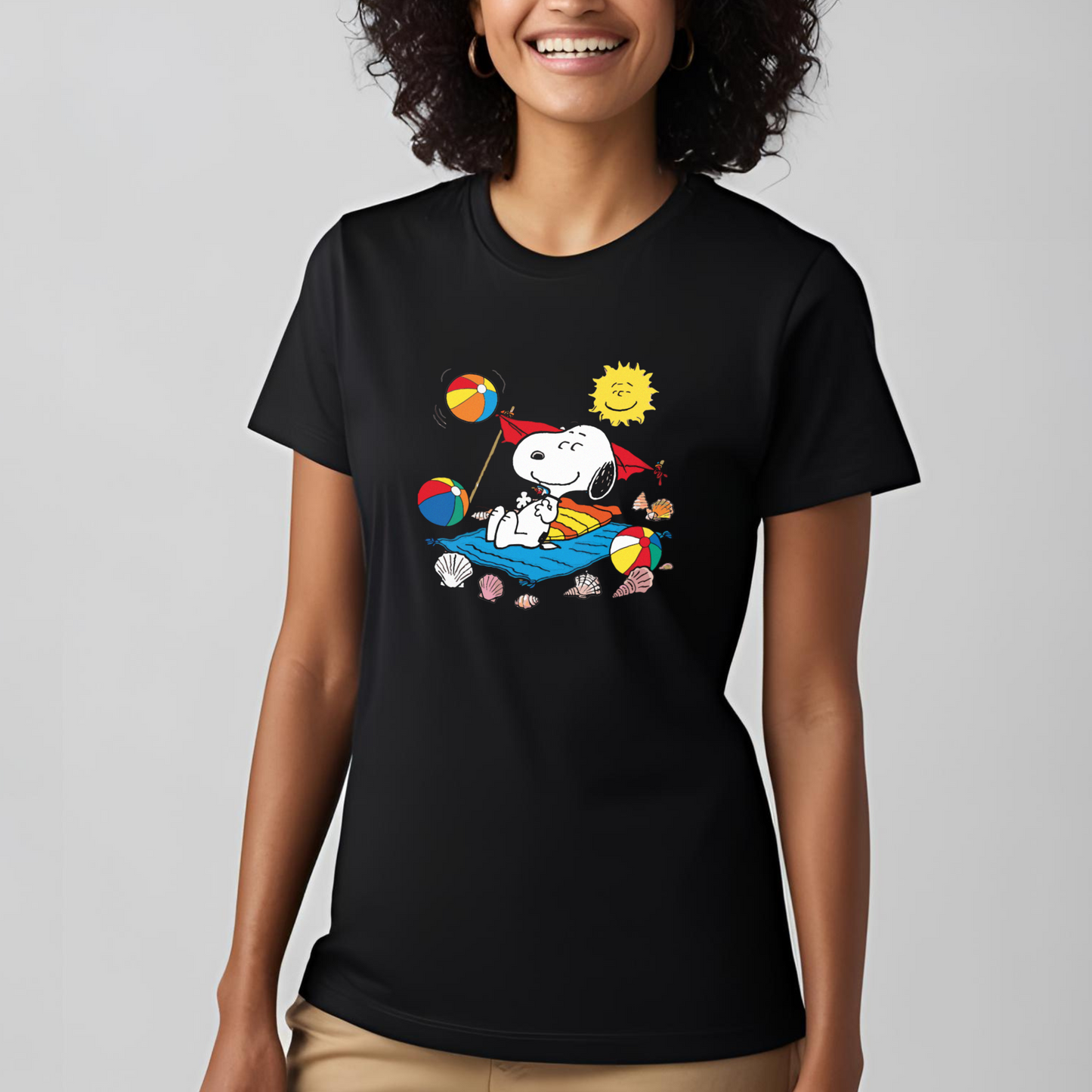 SK T-Shirt Snoopy Sunbathe On The Beach