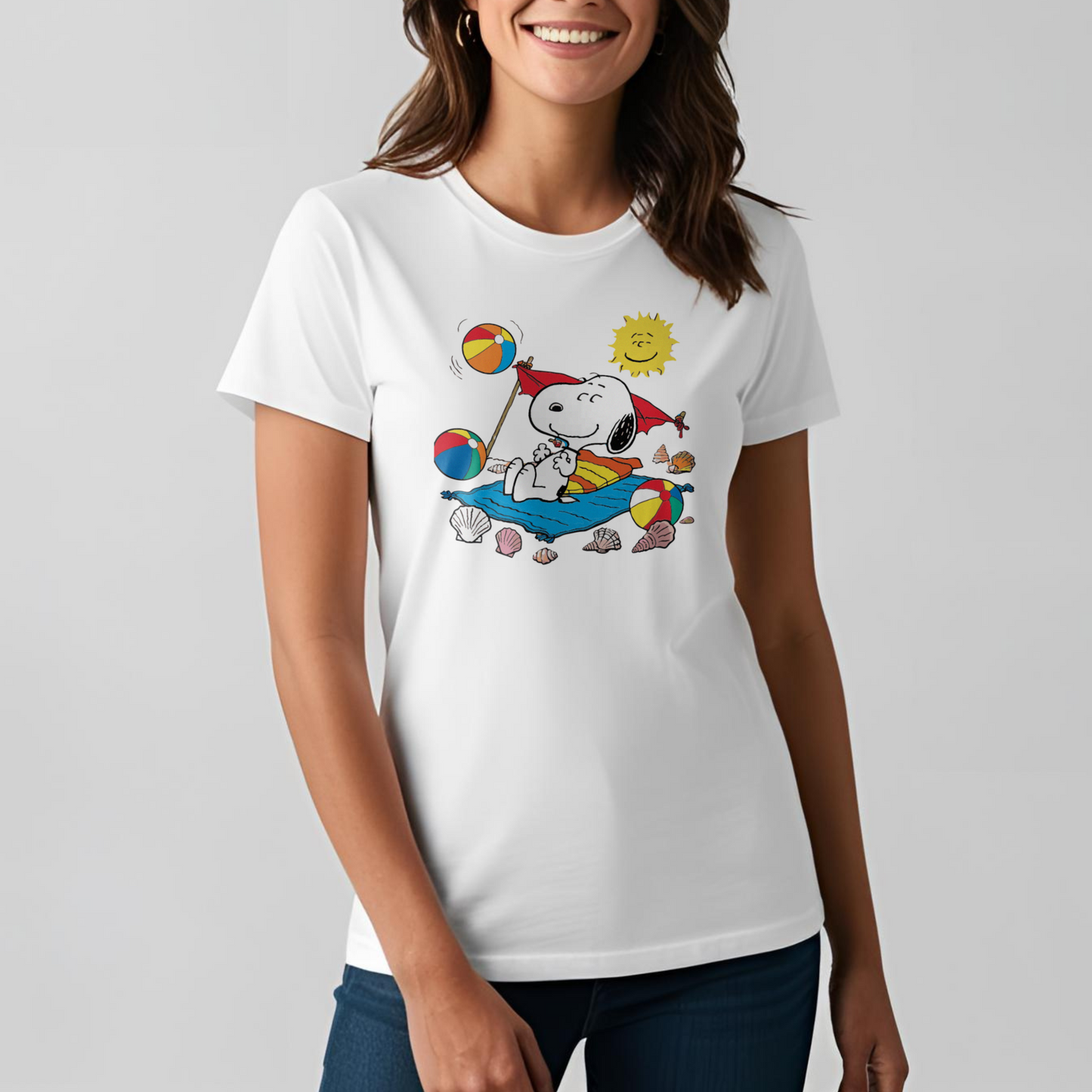 SK T-Shirt Snoopy Sunbathe On The Beach