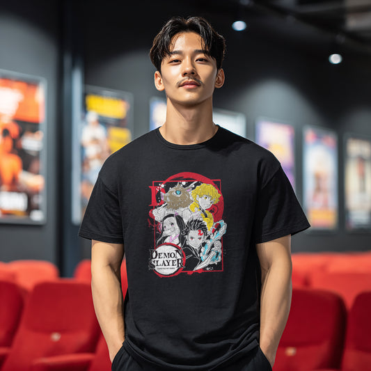 SK T-Shirt Demon Slayer Đen/ Trắng