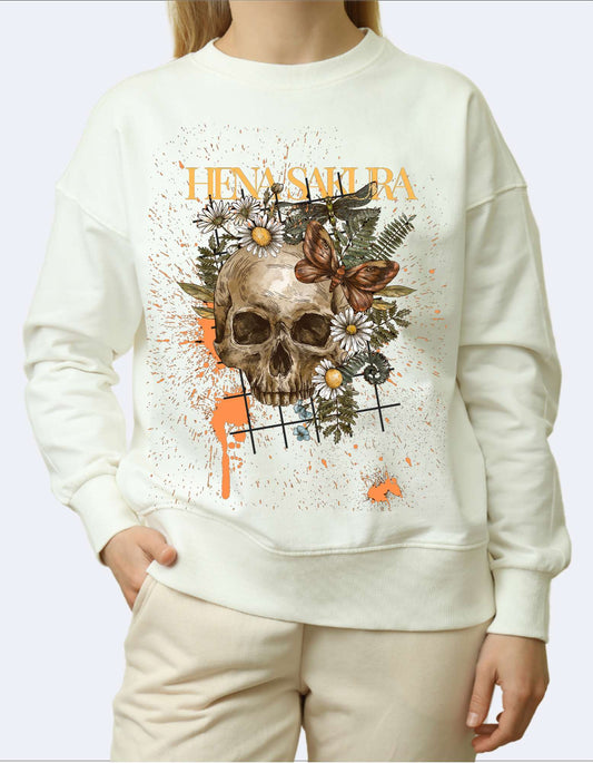 SK Sweatshirt SK Skull with Flowers