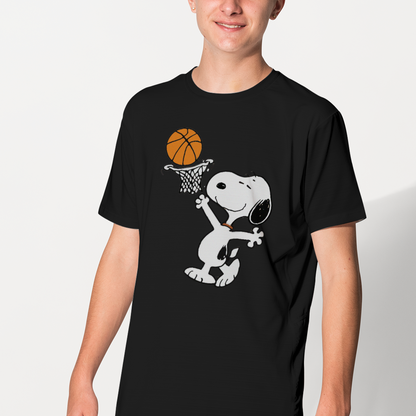 SK Black T-Shirt Snoopy Basketball